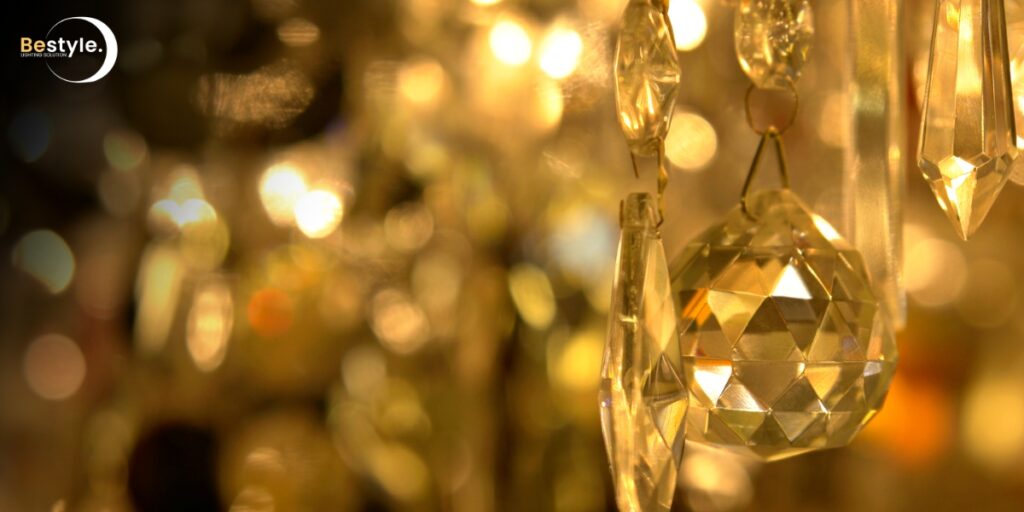 Crystals of a chandelier