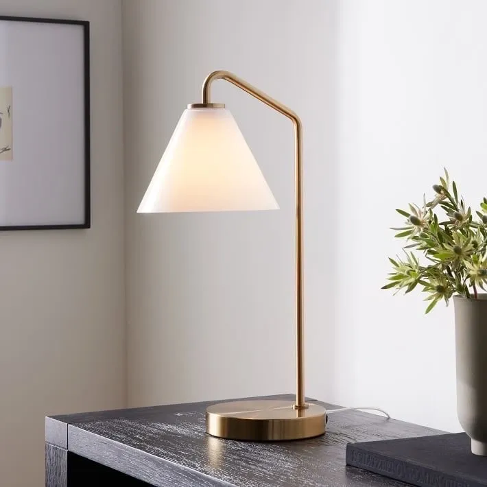 Table lamp with gold stand