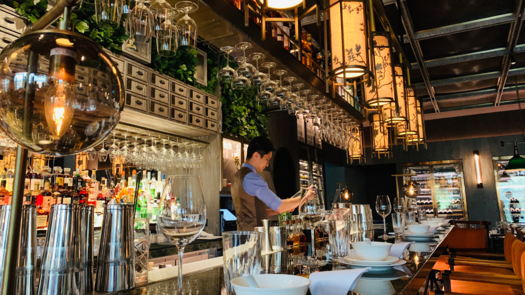 restaurant lights layering 